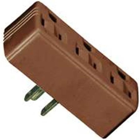 EATON WIRING DEVICES Cooper Wiring 1147B-BOX 3 Wire Outlet Ground Adapter - Brown 4859450